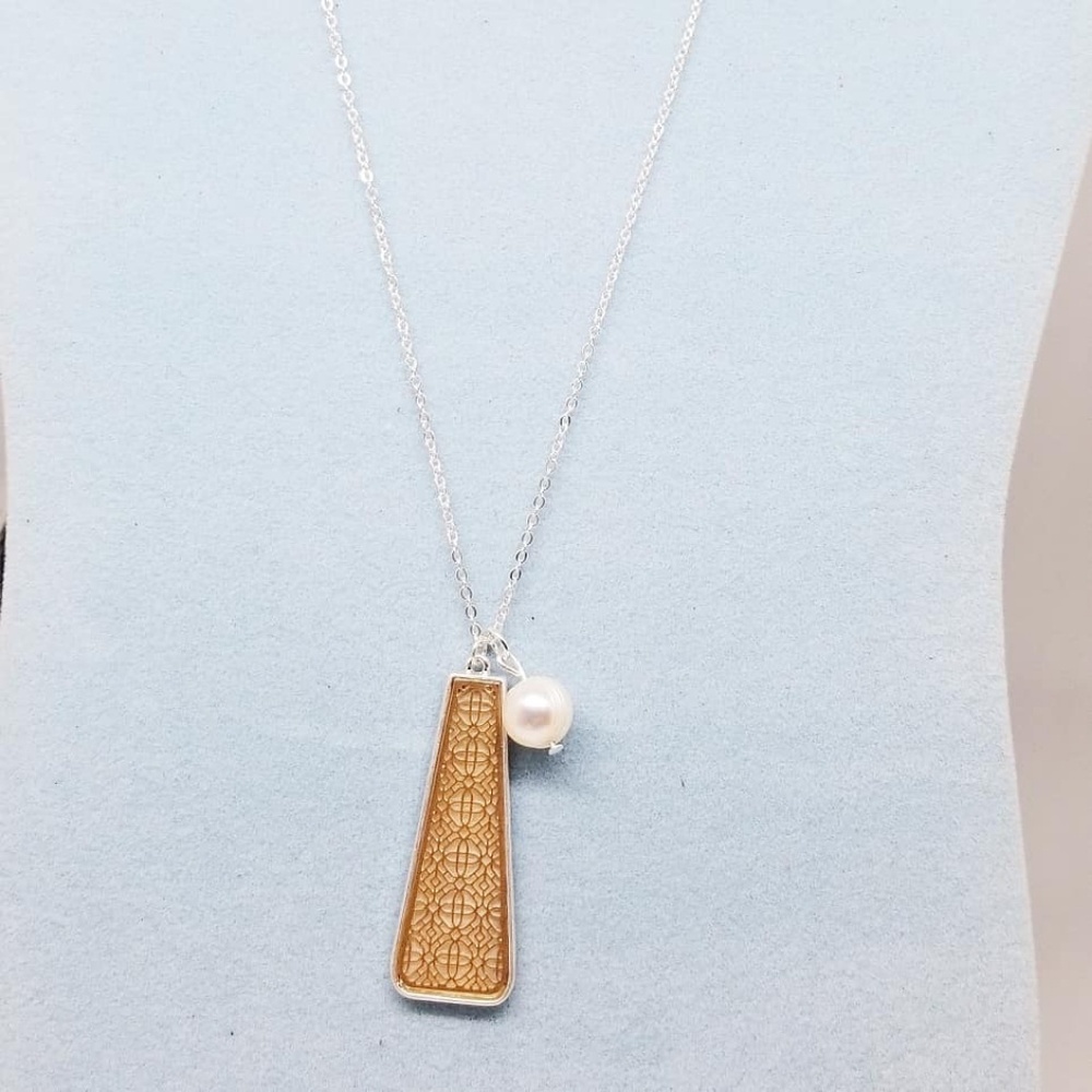 Reversible two tone long necklace